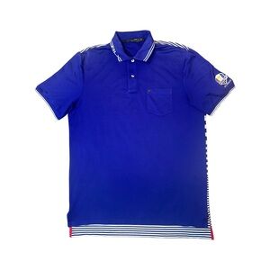 RLX Ralph Lauren Blue Ryder Cup 2012 Medinah Polo EUC S Golf Short Sleeve Logo